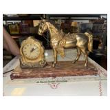 Vintage United horse clock on Bakelite base
