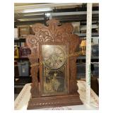Antique Pressed oak kitchen clock glass is