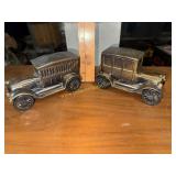 Two automobile coin banks