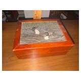 Loon carved humidor box