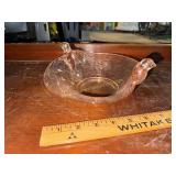 1940s Fenton pink birds nest bowl