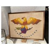 Vintage hand embroidered American eagle