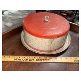 Vintage metal cake carrier