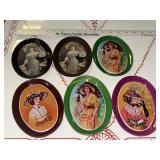 Set of 6 miniature metal Coca-Cola trays
