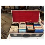 8-track collection in case