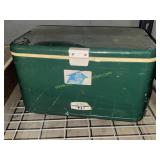 Vintage thermos green metal ice chest cooler with