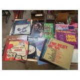 Stack of misc genre vinyl records