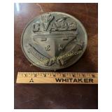 USS Coral Sea CV-43 commemorative brass plaque