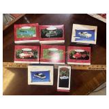 Collection of keepsake ornaments of classic cars