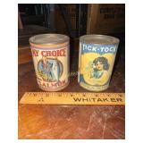 Vintage tin can coin banks