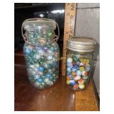 Two jars of marbles