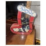 Group of marbles in homemade marble holder