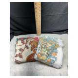 Lot of Two vintage Printed Fabric tablecloths