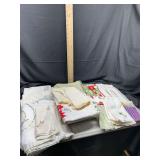 Assorted Embroidered Linens and Textiles Lot