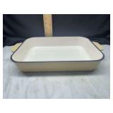 Enameled Cast Iron Rectangular Baking Dish Tan