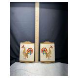 Midcentury Rooster Wall Plaques