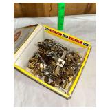 Lot of Assorted Cufflinks and Tie Clips in Cigar Box
