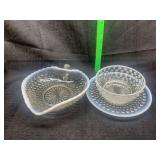 Moonstone Hobnail Dish And Bowl Set