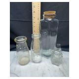 Assorted Glass Bottles Lot of Four