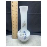 Frosted Glass Floral Bud Vase