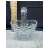 Cut Glass Basket with Handle