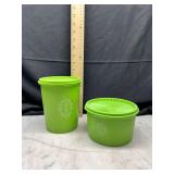 Tupperware Green Canister Set with Lids