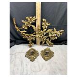 Gold Tone Syroco dogwood Wall Decor and Mini Accent Mirrors