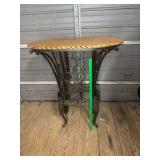 Metal and Wood Wine Rack Table