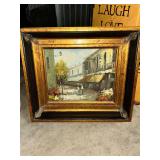 Framed Oil Painting Street Scene