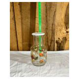 Glass Jar with Lid and Graphic Print