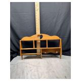 Wooden Wall Shelf with Pegs and Heart Cutout