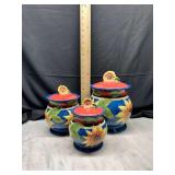 Set of 3 Sunflower canisters