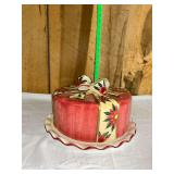 Ceramic Holiday Cake Dome with Plate