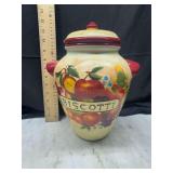 Biscotti Canister with Fruit Motif