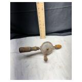 Hand Crank Drill with Wood Handles