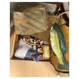Mixed Box Lot with Big Mouth Billy Bass and Asstd Items