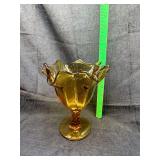 Amber glass candy stand