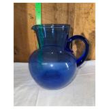 Cobalt Blue Glass Pitcher