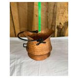 Hammered Copper Bucket with Iron Handle