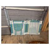 Pair of Folding Beach Chairs Blue Yellow Stripe