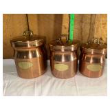 De La Cuisine Copper Canister Set of Three