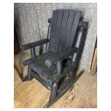 Black Painted Log Rocking Chair