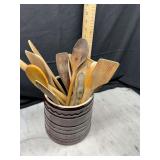 Mar Crest Oven Proof Stoneware Crock with Wooden Utensils