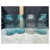 Group of Four Glass Mason Jars