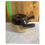 Stoneware Brown Glaze Teapot with Lid and Two Handles