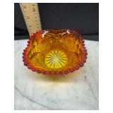 Amberina Glass small Square Bowl