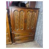 Wood Armoire with Two Lower Drawers