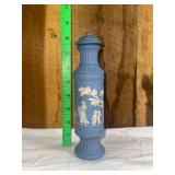 Blue and White Jasperware Style Bottle with Lid