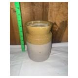 Two-Tone Glazed Stoneware Crock