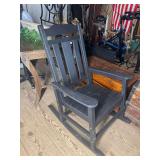 Black Slat Back Rocking Chair